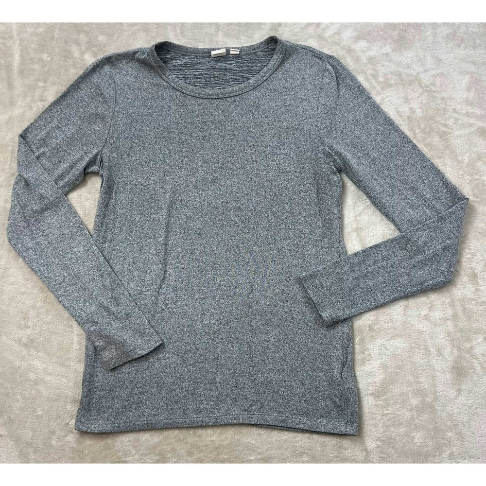 GUC Gap Womens Grey Heathered Long Sleeve Crewneck Knit Top Size M